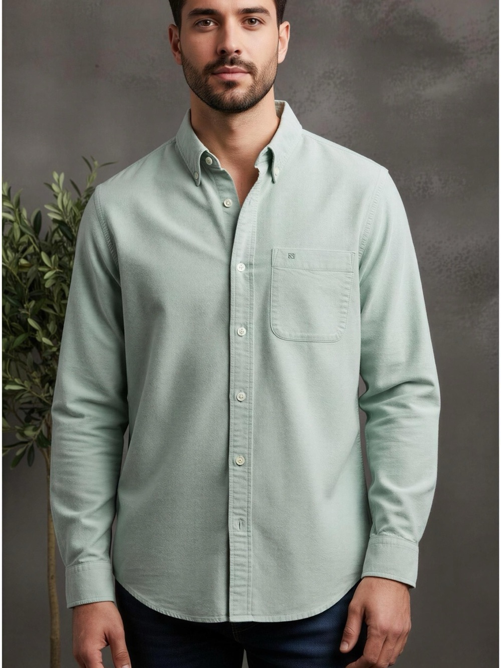 Abercrombie & Fitch Light Mint Button-Down Shirt